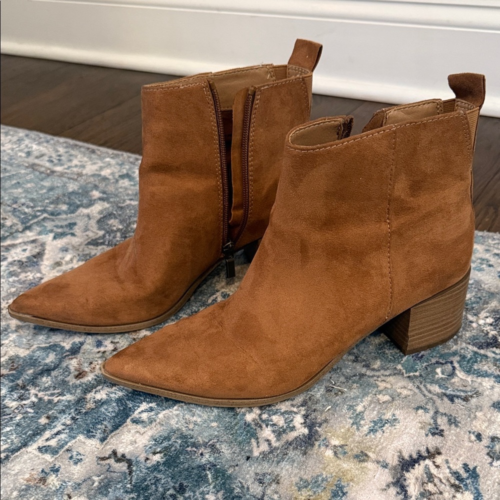 Universal Thread Brown Suede Ankle Booties - Picture 2 of 16
